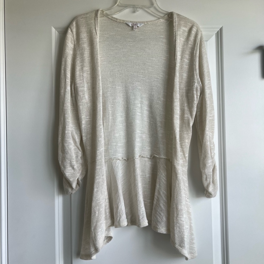 Elegant Cream Women's  3/4 Length Sweater